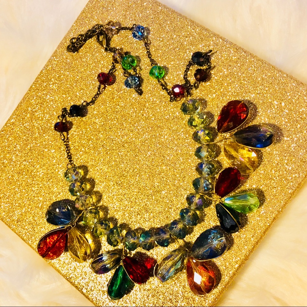 Vintage Costume Necklace w/ Crystal Beads